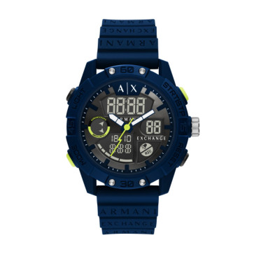 Bracelet de montre Armani AX2962 Caoutchouc Bleu 24mm