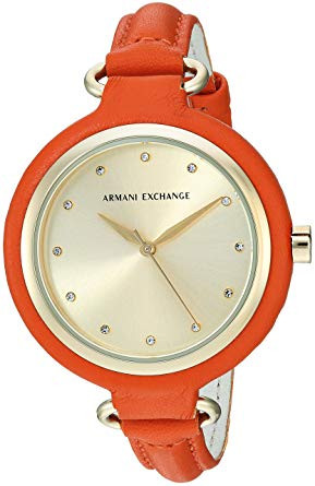 Bracelet de montre Armani Exchange AX4243 Cuir Orange 12mm
