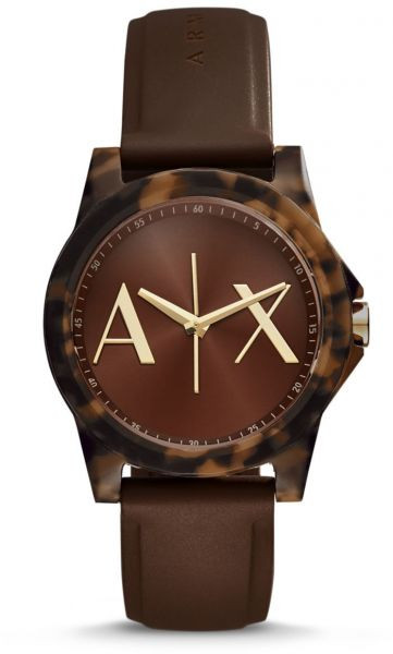 Bracelet de montre Armani Exchange AX4341 Silicone Brun 18mm