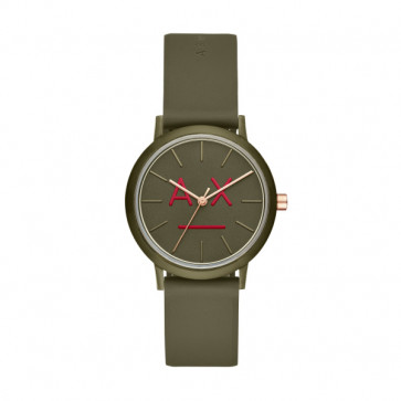 Bracelet de montre Armani Exchange AX5559 Silicone Olive verte 16mm