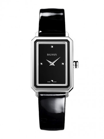 Bracelet de montre Balmain B43913266 / 1732665 Cuir Noir 16mm