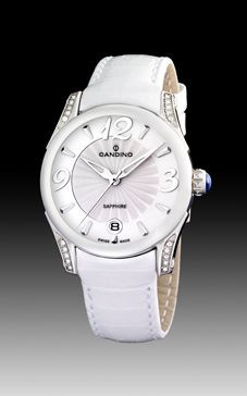 Bracelet de montre Candino C4406 / C4419-1 Cuir Blanc 18mm