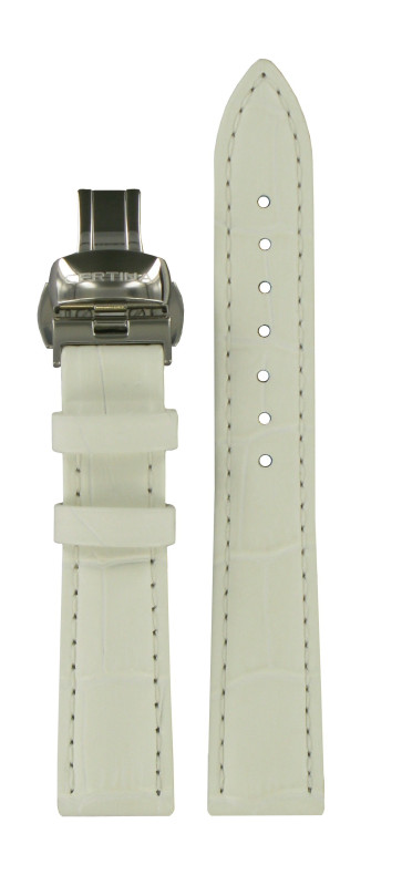 Bracelet de montre Certina C600019057 Cuir Blanc 16mm