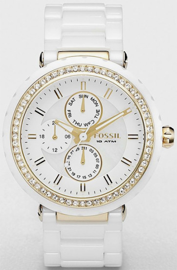 Bracelet de montre Fossil CE1012 Céramique Blanc