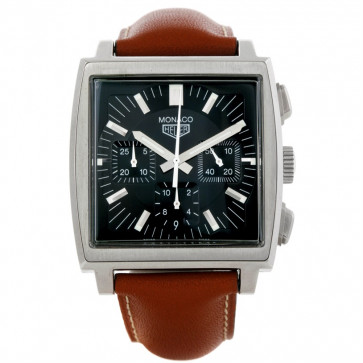 Bracelet de montre Tag Heuer CS2111-BC0788 Cuir Brun 22mm