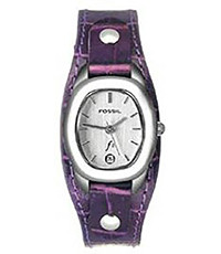 Bracelet de montre Fossil ES9933 Cuir Pourpre 10mm