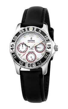Bracelet de montre Festina F16039-3 / F16039-5 Cuir Noir 18mm
