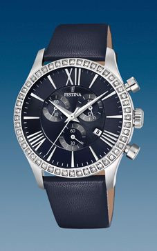 Bracelet de montre Festina F16590-9 Cuir Bleu 21mm