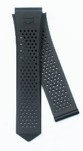 Bracelet de montre Montre intelligente Tag Heuer FT6212 Caoutchouc Noir 22mm