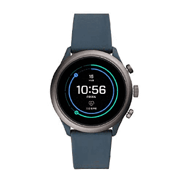 Bracelet de montre Fossil FTW4021 Plastique Bleu 20mm