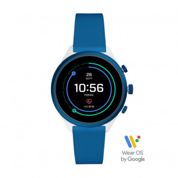 Bracelet de montre Montre intelligente Fossil FTW6051 Silicone Bleu 18mm