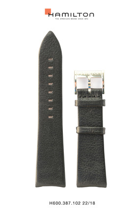 Bracelet de montre Hamilton H38755731 Cuir Noir 22mm