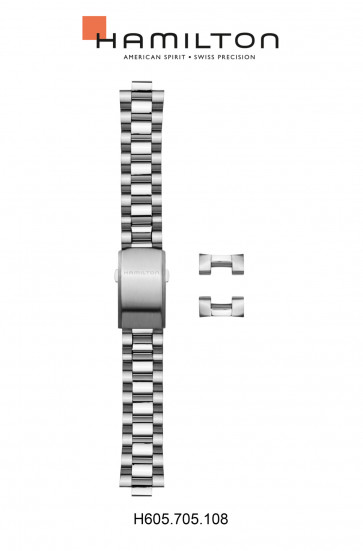 Bracelet de montre Hamilton H705050 / H001.70.505.133.01 / H695705108 Acier 20mm