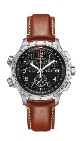 Bracelet de montre Hamilton H77912535 Cuir Brun 22mm