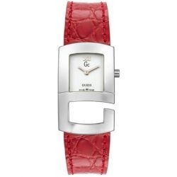 Guess bracelet de montre I20018L2 / 20018L2 Cuir Rouge + coutures  rouges