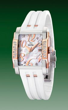 Bracelet de montre Jaguar J648-1 Caoutchouc Blanc 18mm