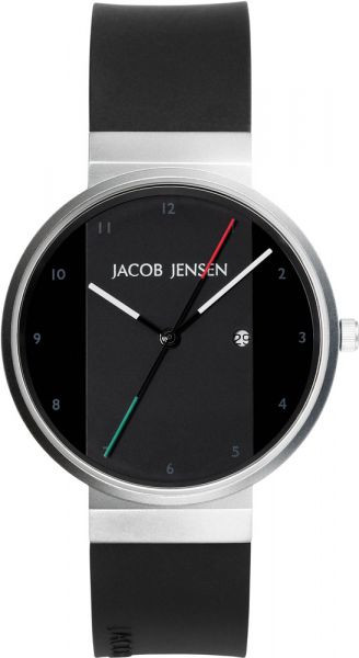 Bracelet de montre Jacob Jensen 732 / 738 / 740 / 742 / 743 Cuir Noir 17mm