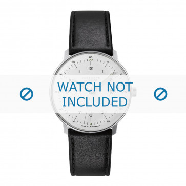 Junghans bracelet de montre 027/4700.00 Cuir Noir 20mm + coutures défaut
