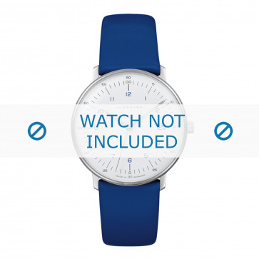 Bracelet de montre Junghans 047/4540.00 Cuir Bleu 18mm