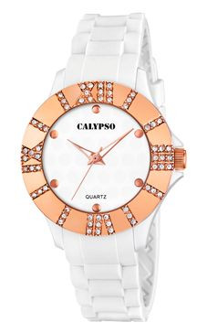 Bracelet de montre Calypso K5649-3 Caoutchouc Blanc