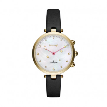 Bracelet de montre Montre intelligente Kate Spade New York KST23204 Cuir Noir 12mm