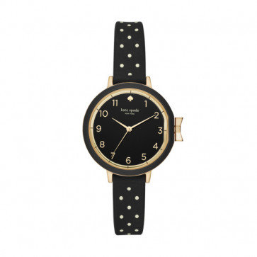 Bracelet de montre Kate Spade New York KSW1355 Silicone Noir 12mm