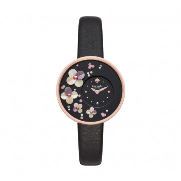 Bracelet de montre Kate Spade New York KSW1479 Cuir Noir 14mm