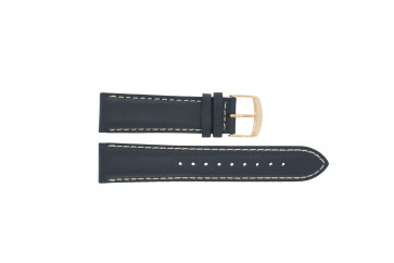 Timex bracelet de montre PW2P72700 Cuir Bleu 22mm + coutures blanches
