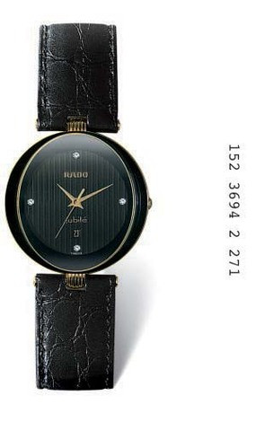 Bracelet de montre Rado R41694715 / 01.152.3694.2.271 / R070871410 Cuir Noir 4mm