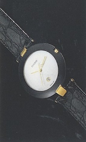 Bracelet de montre Rado R50575915 / 129.3575.4 / 070852910 Cuir Noir 16mm
