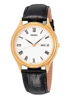 Bracelet de montre Seiko 7N43-8A99 / SGG480P1 Cuir Noir 18mm