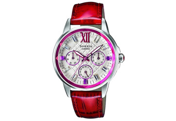 Casio bracelet de montre 10458479 Sheen Cuir Rouge 16mm 
