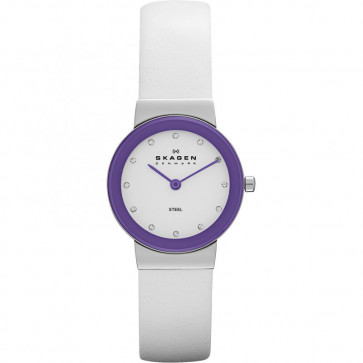 Bracelet de montre Skagen SKW2014 / SKW2015 / SKW2016 / SKW2017 Cuir Blanc 14mm