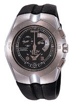 Bracelet de montre Seiko 7L22-0AJ0 / SNL031J1 / 4KT4JB Caoutchouc Noir 16mm