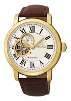 Bracelet de montre Seiko 4R39-00K0 / SSA232K1 Cuir Brun 18mm