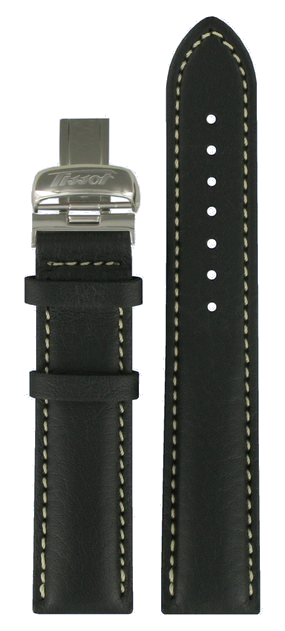 Bracelet de montre Tissot T0144101605700 (T600025440) Cuir Noir 19mm