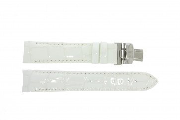 Bracelet de montre Tissot T0352101601100A / T610031403 / T600031399 Cuir croco Blanc 18mm