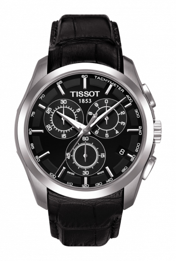 Bracelet de montre Tissot T0356171605100A XL / T610028583 Cuir croco Noir 23mm