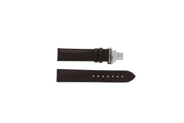 Tissot bracelet de montre T361.461 PRC-200 - T600013367 Cuir croco Brun 19mm + coutures brunes