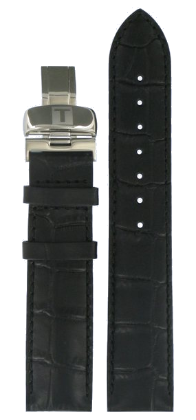 Bracelet de montre Tissot T0064071603300B / T600013405 Cuir Noir 19mm