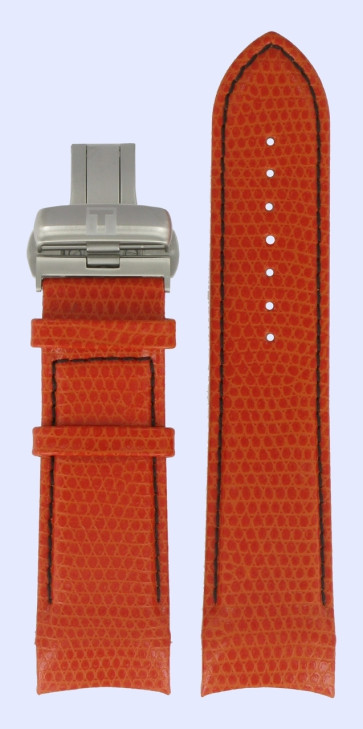 Bracelet de montre Tissot T0356271605102A / T600030665 Cuir Orange 24mm