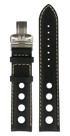 Bracelet de montre Tissot T0144211605701A / T600030781 Cuir Noir 19mm