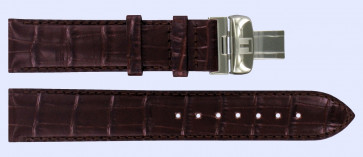 Tissot bracelet de montre T063.637.16.037.00 Cuir Brun foncé 20mm + coutures brunes