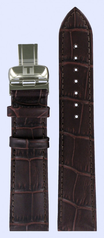 Bracelet de montre Tissot T0634281603800A / T600031946 Cuir Brun 20mm