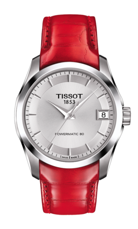 Bracelet de montre Tissot T035207B / T0352071603101B / T600038033 Cuir Rouge 18mm