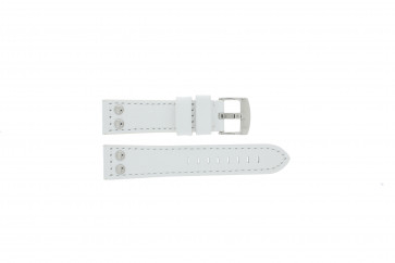 Tzevelion bracelet de montre Tzev.2844.09 Cuir Blanc 22mm + coutures défaut