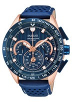 Bracelet de montre Pulsar VK63-X001-PU2082X1 Cuir Bleu
