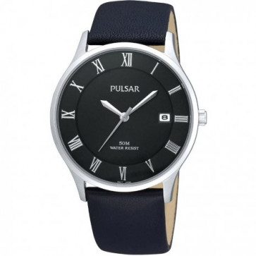 Bracelet de montre Pulsar VX42-X355 Cuir Noir 20mm