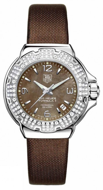 Bracelet de montre Tag Heuer WAC1217 / BC0846 Cuir Brun 17mm