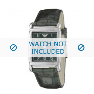 Armani bracelet de montre AR-0215 Cuir croco Vert 22mm 